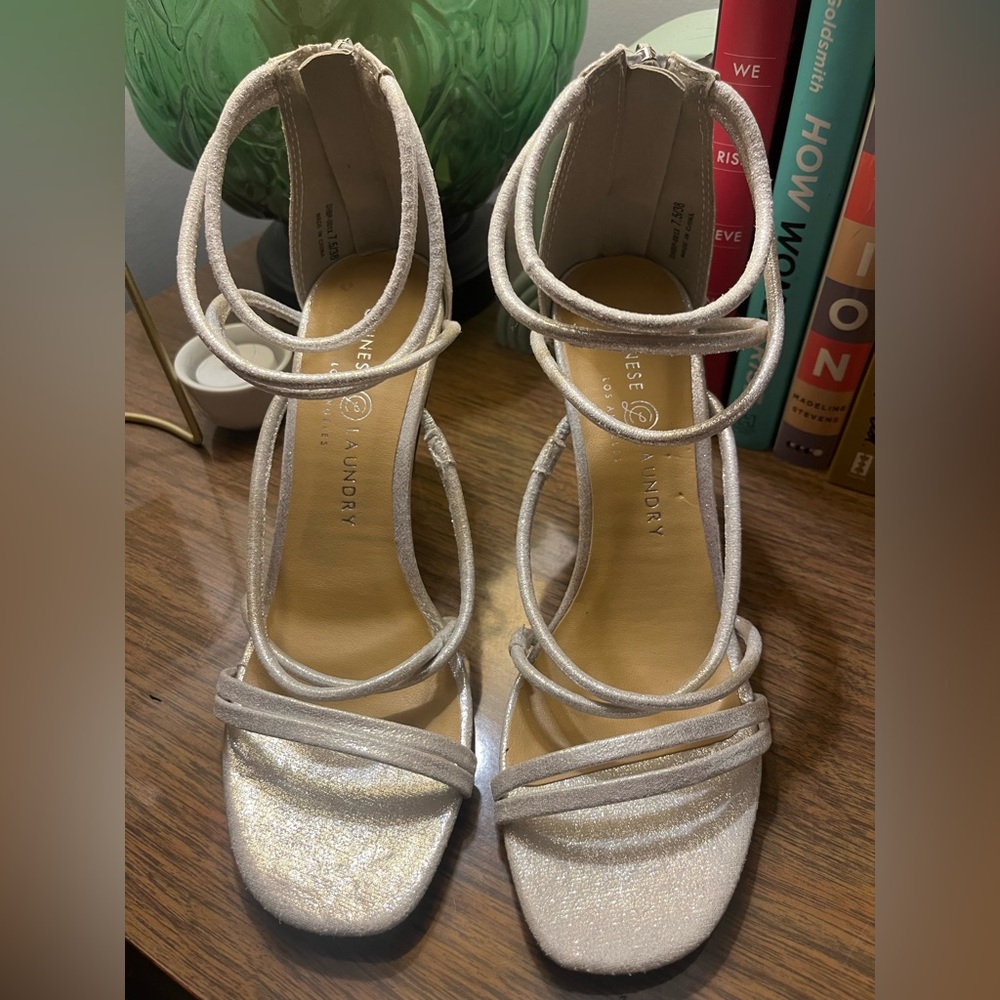 Chinese Laundry Women's Glittery Silver Heels